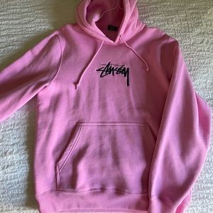 Stussy Stock Logo “Applique” Hoodie Pink